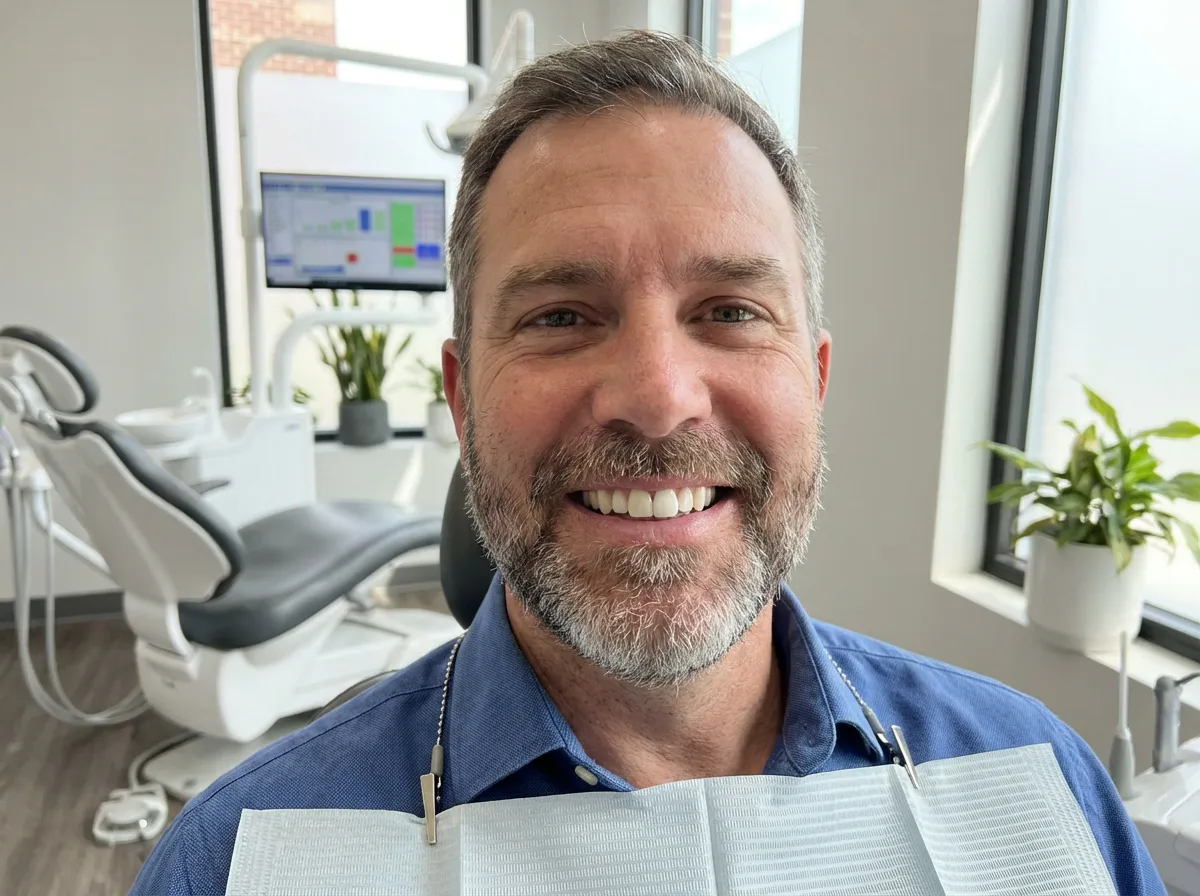 Confident smile showcasing dental implant results