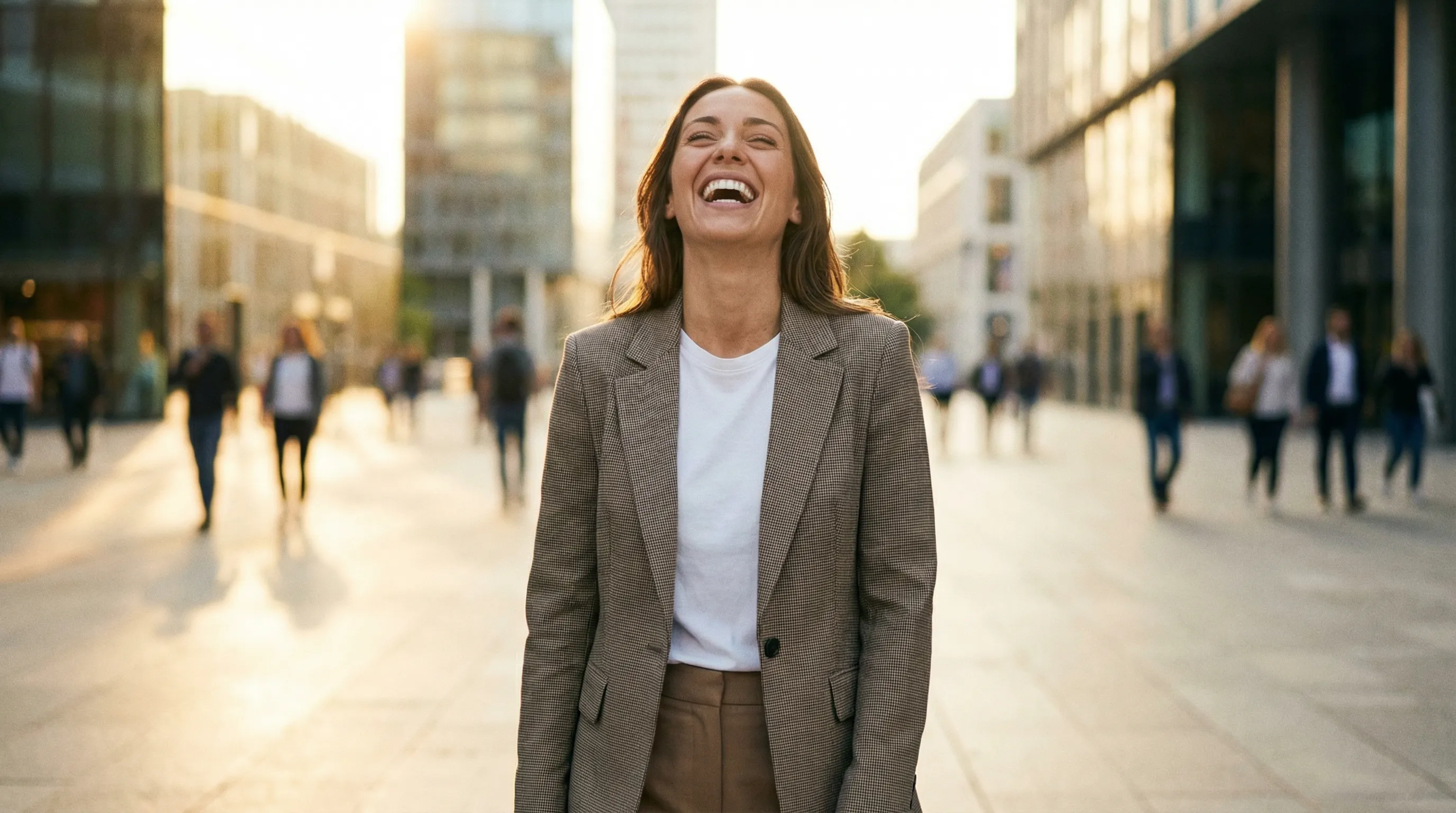 Confident smile in natural light